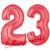 Luftballons aus Folie Zahl 23, Rot, 100 cm mit Helium zum 23. Geburtstag