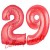 Luftballons aus Folie Zahl 29, Rot, 100 cm mit Helium zum 29. Geburtstag