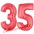 Luftballons aus Folie Zahl 35, Rot, 100 cm mit Helium zum 35. Geburtstag
