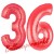 Luftballons aus Folie Zahl 36, Rot, 100 cm mit Helium zum 36. Geburtstag
