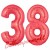Luftballons aus Folie Zahl 38, Rot, 100 cm mit Helium zum 38. Geburtstag