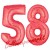 Luftballons aus Folie Zahl 58, Rot, 100 cm mit Helium zum 58. Geburtstag
