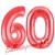 Luftballons aus Folie Zahl 60, Rot, 100 cm mit Helium zum 60. Geburtstag