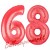 Luftballons aus Folie Zahl 68, Rot, 100 cm mit Helium zum 68. Geburtstag
