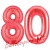 Luftballons aus Folie Zahl 80, Rot, 100 cm mit Helium zum 80. Geburtstag