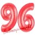 Luftballons aus Folie Zahl 96, Rot, 100 cm mit Helium zum 96. Geburtstag