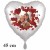 Fotoballon, weißer Herzluftballon aus Folie mit eigenem Foto. Hearts-2 - Love. Inklusive Helium