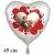 Fotoballon, weißer Herzluftballon aus Folie mit eigenem Foto. Hearts - Love. Inklusive Helium