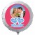 Fotoballon Hochzeitspaar, 1-seitig, personalisiert, mit Namen der Brautleute und Datum des Hochzeitstages. Rundballon inklusive Helium
