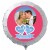 Fotoballon Hochzeitspaar, personalisiert, mit Namen der Brautleute und Datum des Hochzeitstages. Rundballon ohne Helium