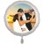 Fotoballon Brautpaar, 2-seitig, personalisiert, mit Namen der Brautleute und Datum des Hochzeitstages. Inklusive Helium