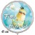 Frohe Ostern, Luftballon aus Folie, 45 cm, Osterküken mit Sonnenbrille