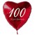 100. Geburtstag, roter Herzluftballon aus Folie, 61 cm groß, mit Helium