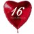Großer Herzluftballon zum 16. Geburtstag, 61 cm, ohne Helium