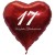 Großer Herzluftballon zum 17. Geburtstag, 61 cm, ohne Helium