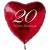 20. Geburtstag, roter Herzluftballon aus Folie, 61 cm groß, mit Helium