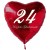 24. Geburtstag, roter Herzluftballon aus Folie, 61 cm groß, mit Helium