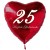 25. Geburtstag, roter Herzluftballon aus Folie, 61 cm groß, mit Helium