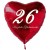 26. Geburtstag, roter Herzluftballon aus Folie, 61 cm groß, mit Helium