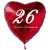Großer Herzluftballon zum 26. Geburtstag, 61 cm, ohne Helium