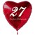 27. Geburtstag, roter Herzluftballon aus Folie, 61 cm groß, mit Helium
