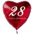 28. Geburtstag, roter Herzluftballon aus Folie, 61 cm groß, mit Helium