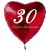30. Geburtstag, roter Herzluftballon aus Folie, 61 cm groß, mit Helium