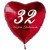 Großer Herzluftballon zum 32. Geburtstag, 61 cm, ohne Helium