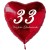 Großer Herzluftballon zum 33. Geburtstag, 61 cm, ohne Helium