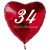 34. Geburtstag, roter Herzluftballon aus Folie, 61 cm groß, mit Helium