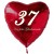 37. Geburtstag, roter Herzluftballon aus Folie, 61 cm groß, mit Helium