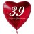 39. Geburtstag, roter Herzluftballon aus Folie, 61 cm groß, mit Helium