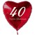 40. Geburtstag, roter Herzluftballon aus Folie, 61 cm groß, mit Helium