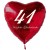 41. Geburtstag, roter Herzluftballon aus Folie, 61 cm groß, mit Helium