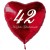 42. Geburtstag, roter Herzluftballon aus Folie, 61 cm groß, mit Helium