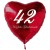 Großer Herzluftballon zum 42. Geburtstag, 61 cm, ohne Helium