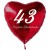 43. Geburtstag, roter Herzluftballon aus Folie, 61 cm groß, mit Helium