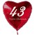 Großer Herzluftballon zum 43. Geburtstag, 61 cm, ohne Helium