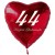 44. Geburtstag, roter Herzluftballon aus Folie, 61 cm groß, mit Helium