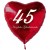 45. Geburtstag, roter Herzluftballon aus Folie, 61 cm groß, mit Helium