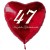47. Geburtstag, roter Herzluftballon aus Folie, 61 cm groß, mit Helium
