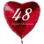 48. Geburtstag, roter Herzluftballon aus Folie, 61 cm groß, mit Helium