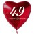 49. Geburtstag, roter Herzluftballon aus Folie, 61 cm groß, mit Helium