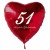 51. Geburtstag, roter Herzluftballon aus Folie, 61 cm groß, mit Helium