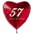 57. Geburtstag, roter Herzluftballon aus Folie, 61 cm groß, mit Helium