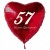 57. Geburtstag, roter Herzluftballon aus Folie, 61 cm groß, mit Helium