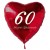 60. Geburtstag, roter Herzluftballon aus Folie, 61 cm groß, mit Helium