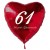 61. Geburtstag, roter Herzluftballon aus Folie, 61 cm groß, mit Helium