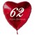 62. Geburtstag, roter Herzluftballon aus Folie, 61 cm groß, mit Helium