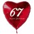 Großer Herzluftballon zum 67. Geburtstag, 61 cm, ohne Helium